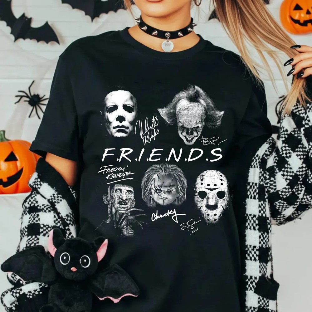 Hanes Black F.R.I.E.N.D.S. Horror Graphic Short Sleeve Tee